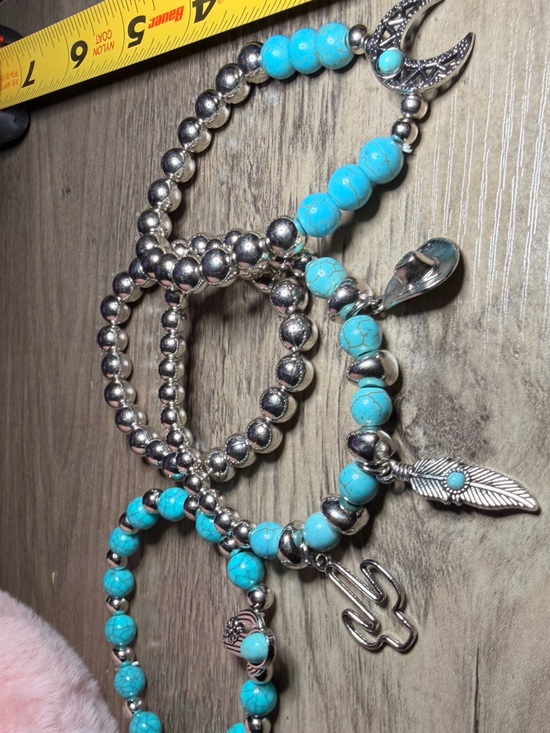 Jewelry - Turquoise Beaded Charm Bracelet Set